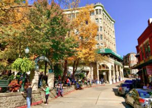 downtown eureka springs in the fall
