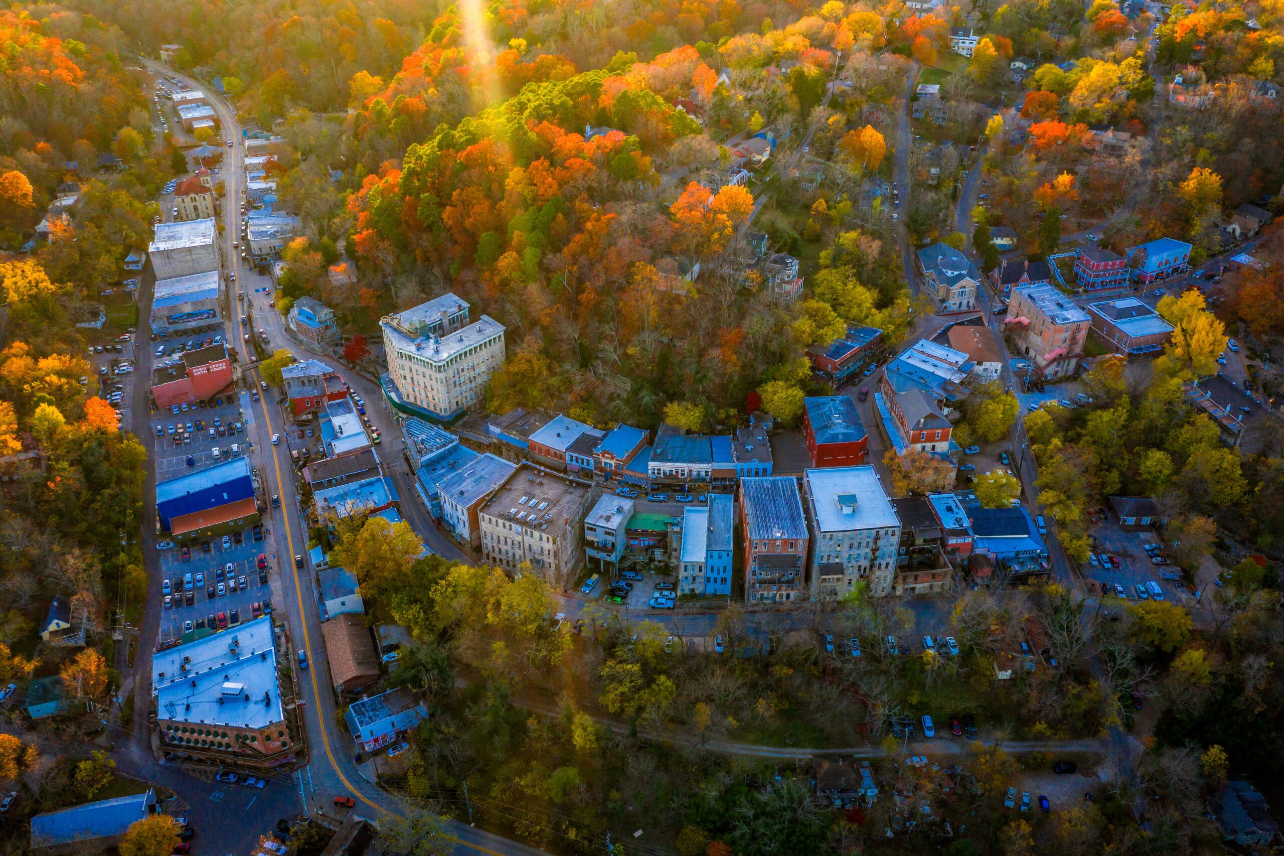 downtown-Eureka-Springs-aerial-fall-colors2